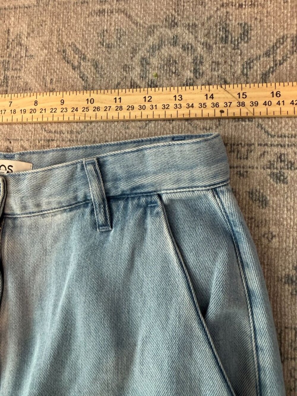COS Women's High Rise Wide Leg Denim Trouser Pants Size 6 Light Blue Wash Boho - Picture 5 of 8